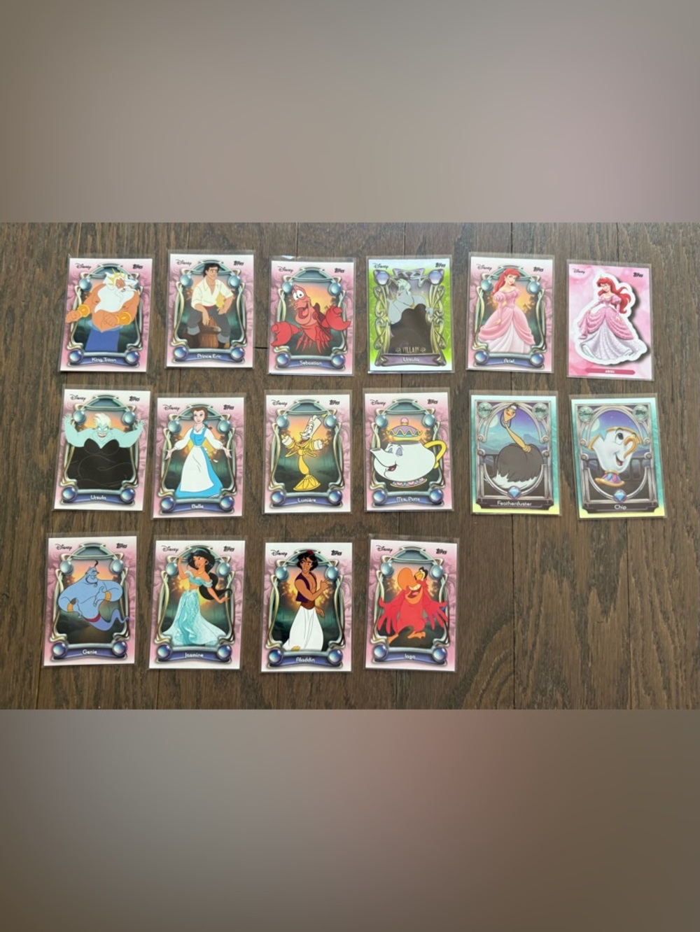 Disney Topps 100 cards lot Beauty Beast Aladdin little mermaid